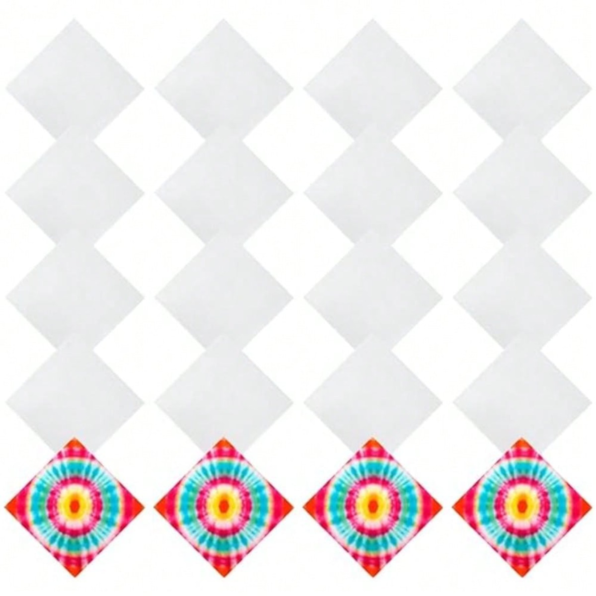 Bandana Blank White - Lenços brancos de 16 polegadas, bandanas