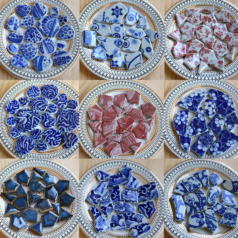 Ceramic Tile Blank - 100g oval cerâmica mosaico telhas multi